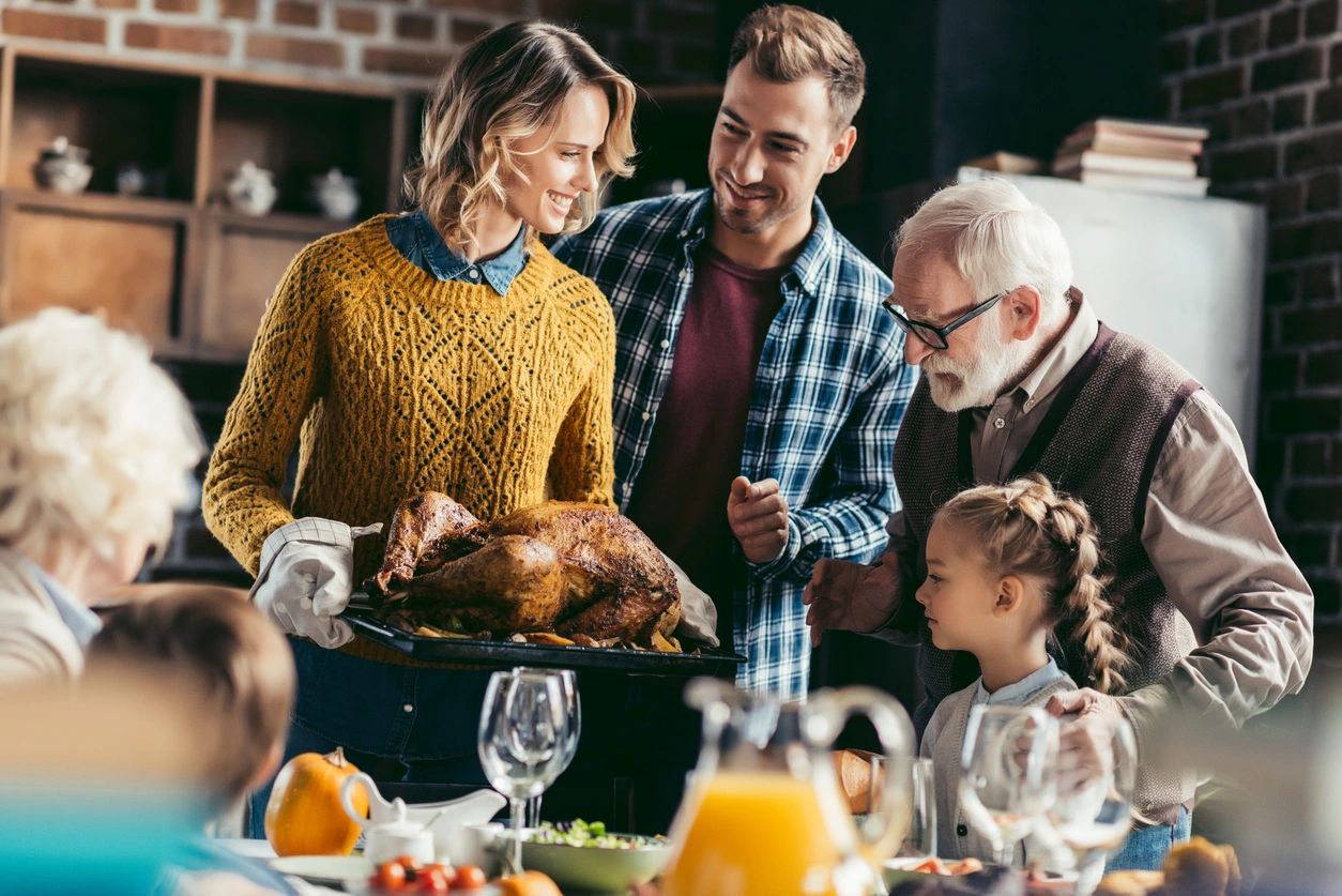 Warm multi-generational family gathering