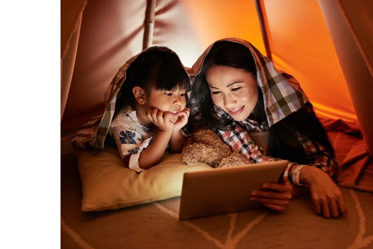 Two children under a blanket tent — Pediatric Care